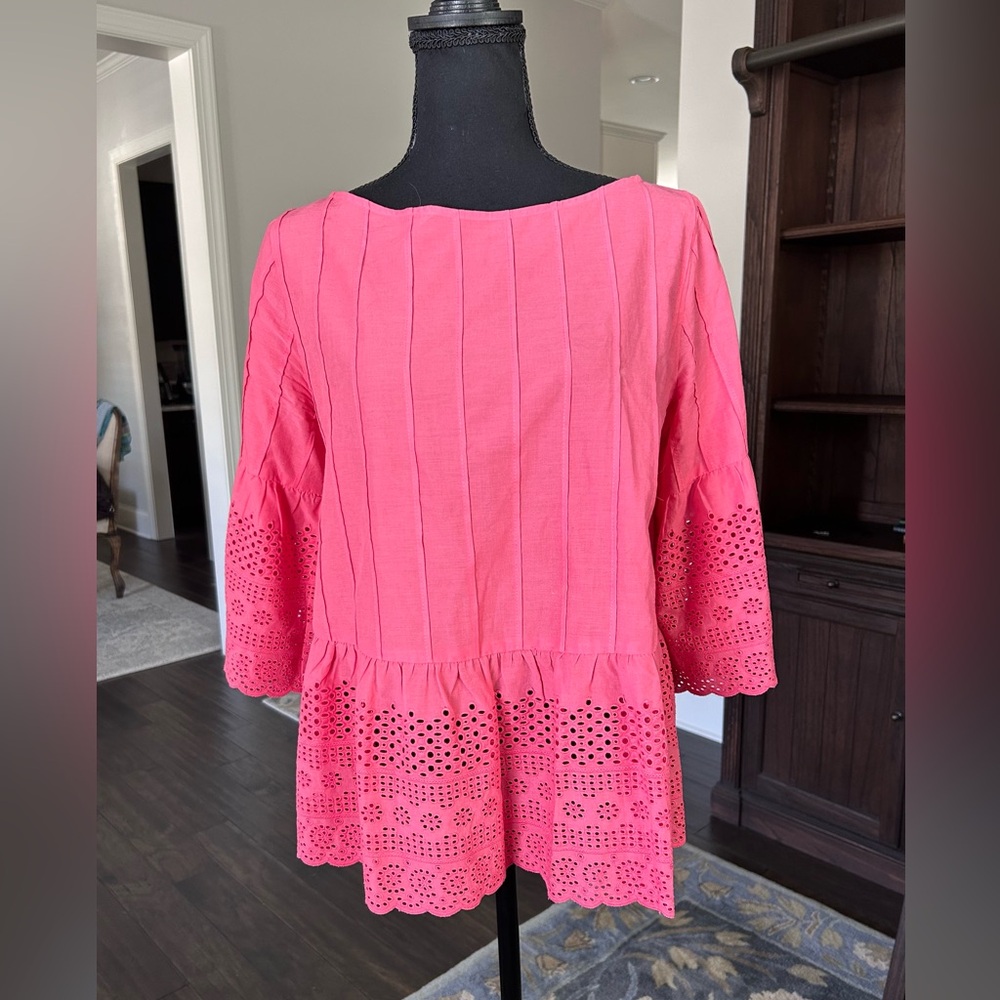 Loft cotton coral eyelet women’s top